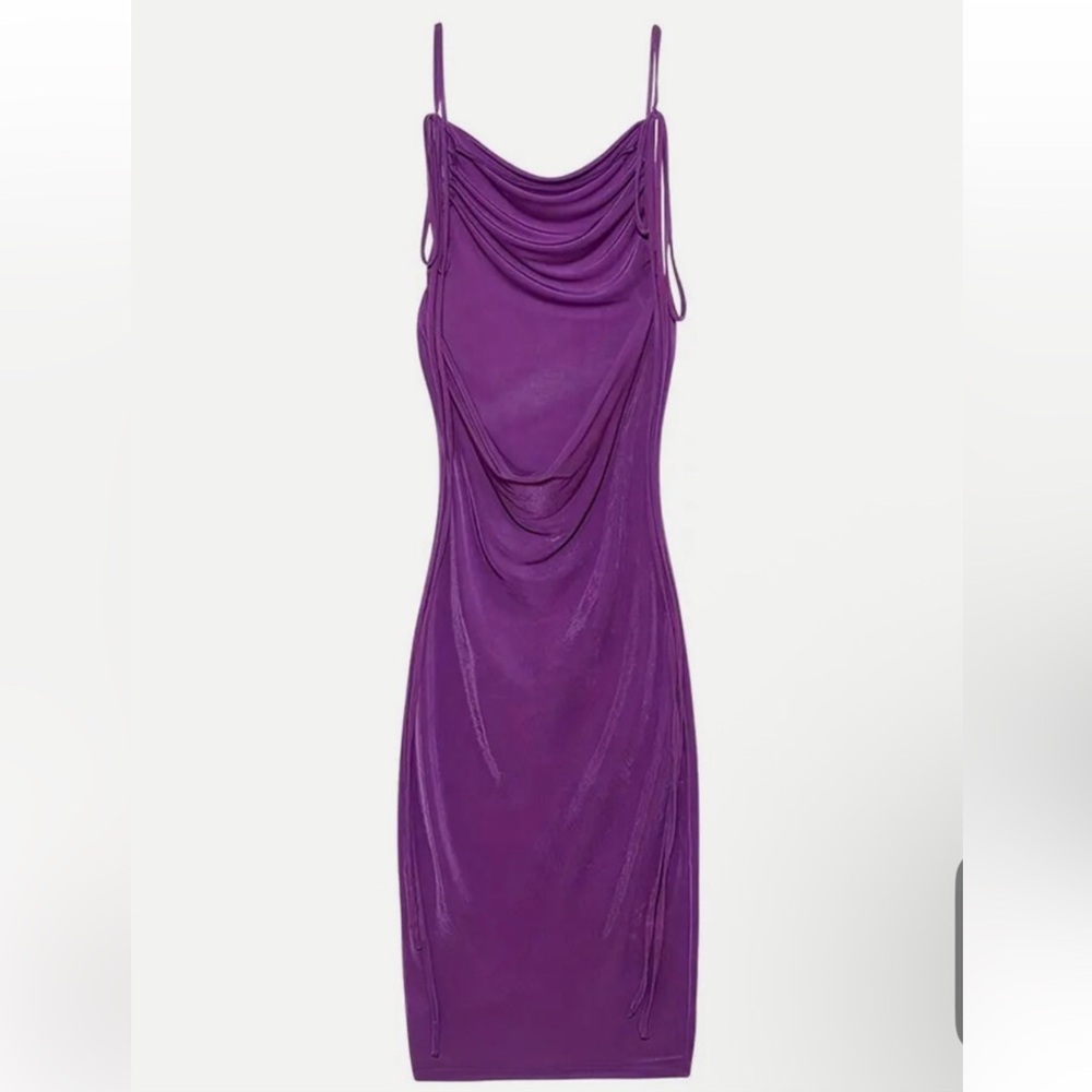 AMAZON DRESS Backless Purple – Size S – Stretchy & Adjustable – Great Condition - Picture 3 of 6